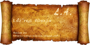 Lányi Alexia névjegykártya